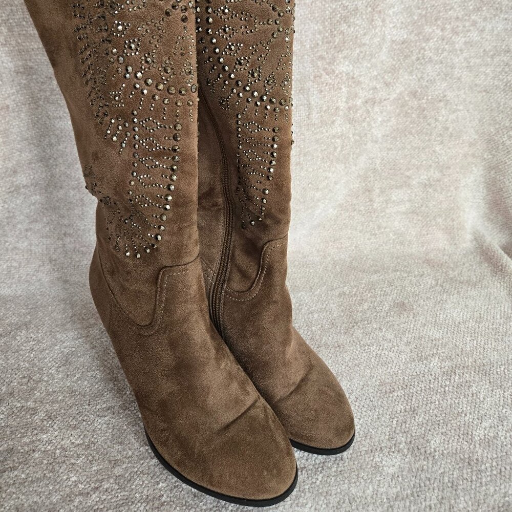 Nancy Lil Knee High Rhinestone Boots
